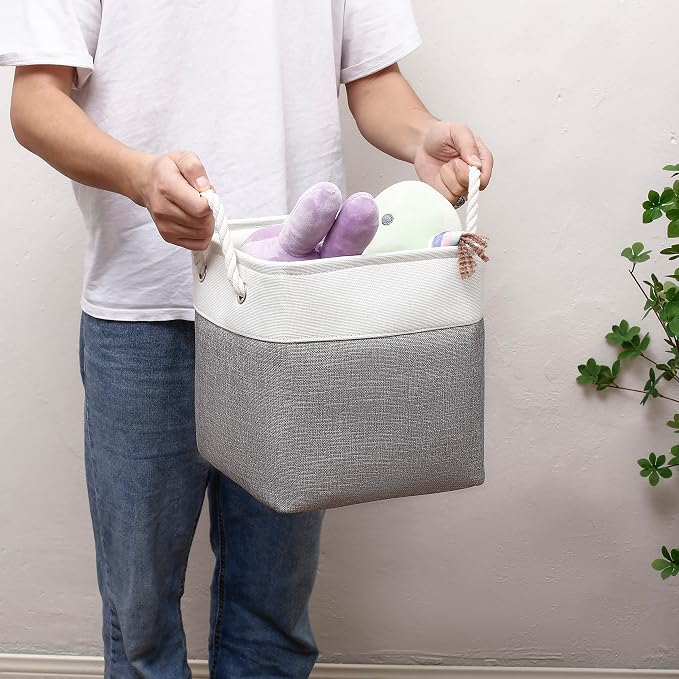 11 x 11 Inch Cube Storage Bins, 6 Pack Large Collapsible Fabric Storage Bin - Image 6