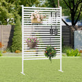 Outdoor Privacy Screen with Stand, Rustproof Metal Fence Panel, 35.43’’x by CaroTex