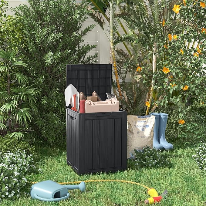 28 Gallon Deck Box, Resin Outdoor Storage Box - Image 6