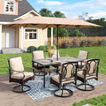 PHI VILLA Outdoor Dining Set for 6, All-Weather Patio Table and Chairs Set by PHIVILLAThepioneerofcomfortablehouseholdsupplies