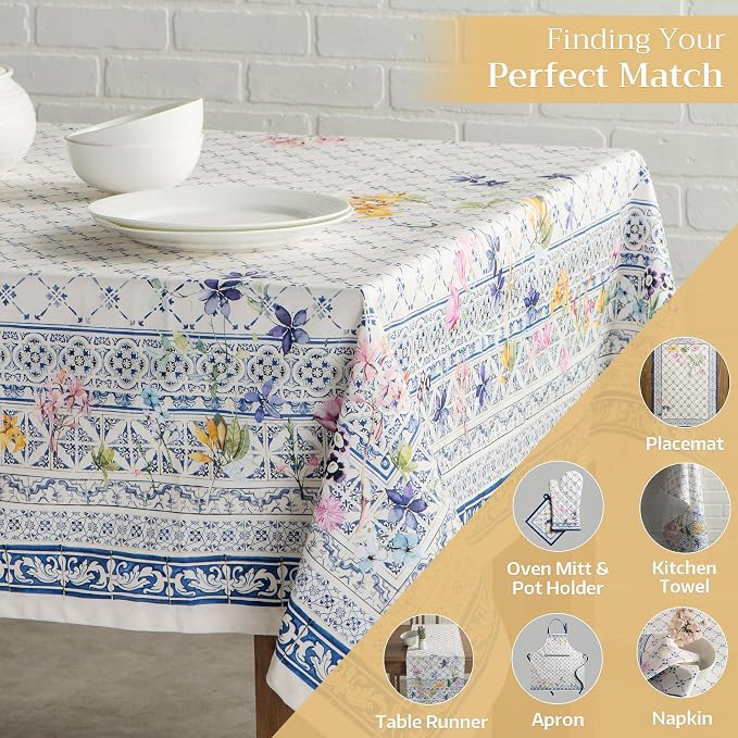 Maison d' Hermine Table Cloth Rectangle Table 100% Cotton 70 x 140 Inches - Image 6