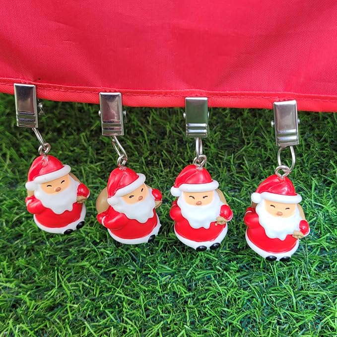 TwoFish Home Set of 4 Santa Claus Gives Presents Resin Table Cover Tablecloth - Image 2