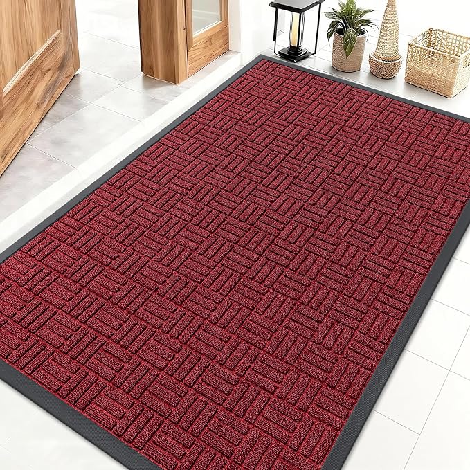 OLANLY Front Door Mat Outside Entrance 47x32, Heavy Duty Sturdy Natural Rubber by OLANLY