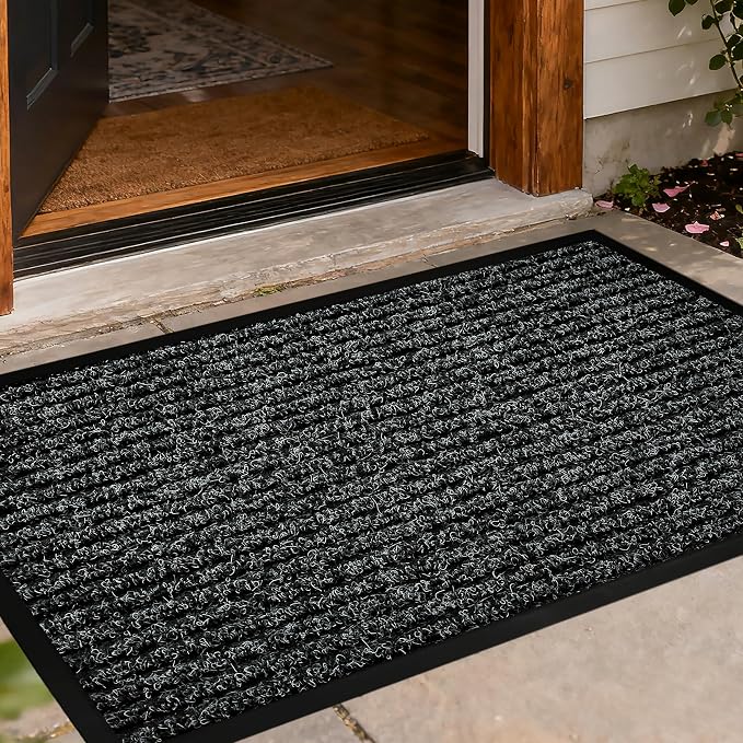 Front Door Mat Outdoor, Non-Slip and Heavy Duty Welcome Mat, Low Profile Easy by Unknown