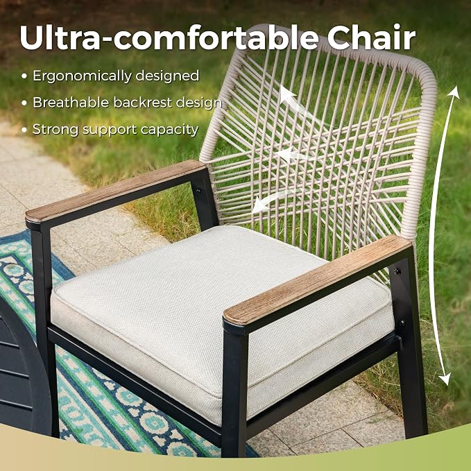 5 Pieces Round Outdoor Dining Set - Image 9
