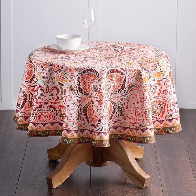 Maison d' Hermine Table Cloth Round Table 100% Cotton 69 Inches Fall Tablecloth - Image 9