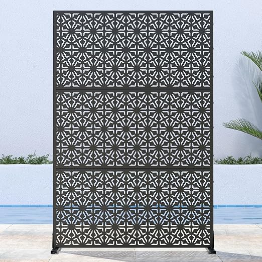Casaphoria 72" H x 47" W Metal Outdoor Privacy Screen, Freestanding Decorative - Image 2