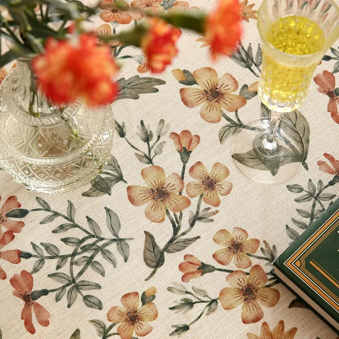 Designer Floral Linen Small Round Tablecloth, Vintage William Morris Soft and - Image 6