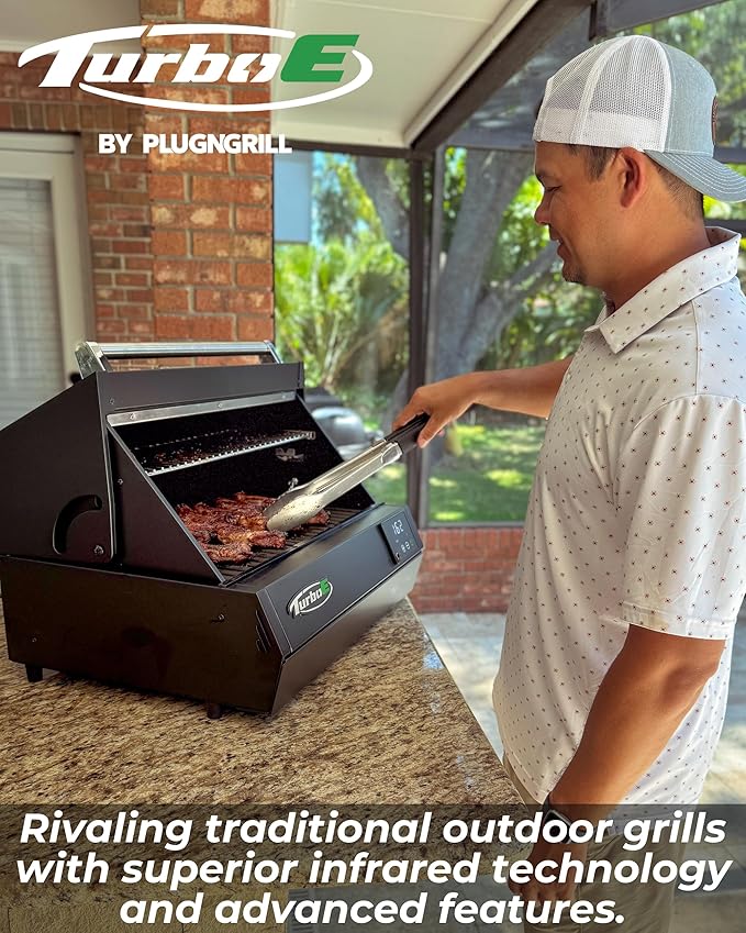 Turbo E XL Electric Grill, 1700W Infrared, Warming Rack and Probe, Apartment - Image 5