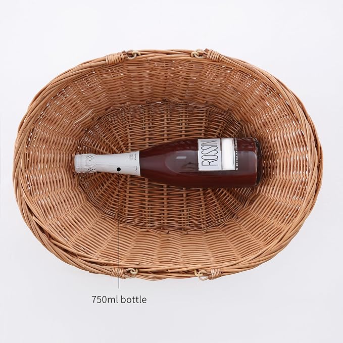 Handwoven Wicker Picnic Basket - Image 6