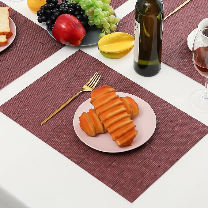 Leetaltree Burgundy Placemats Set of 4 - Image 9
