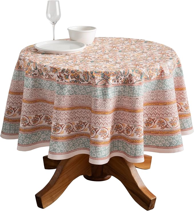 Maison d' Hermine Table Cloth Round Table 100% Cotton 63 Inches Fall Tablecloth by MaisondHermine
