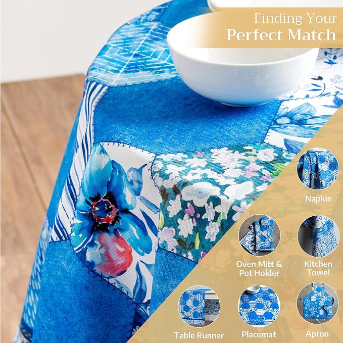 Maison d' Hermine Table Cloth Round Table 100% Cotton 63 Inches Tablecloth - Image 6