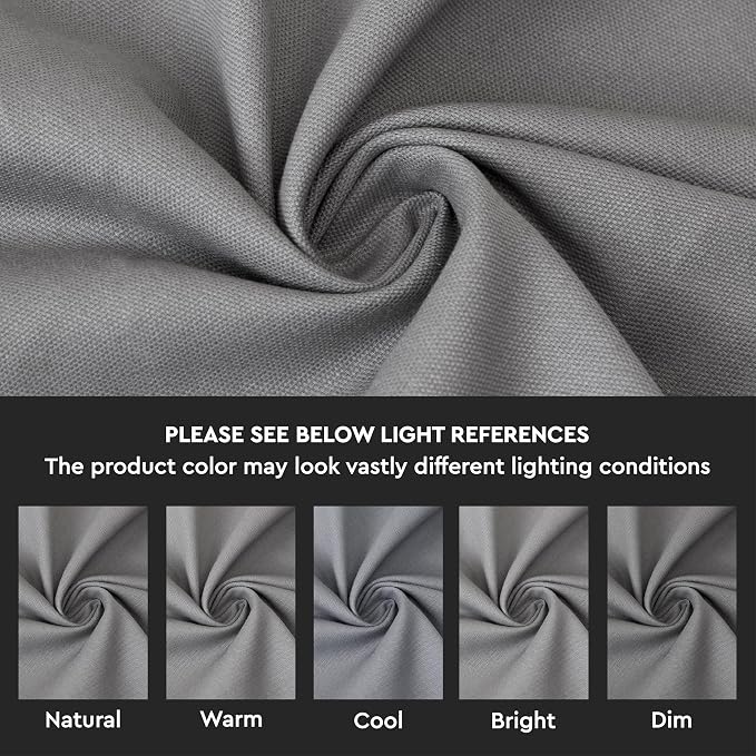 Encasa XO Table Runner 13"x59" Long | Cotton Canvas Fabric | Grey Solid Color | - Image 3