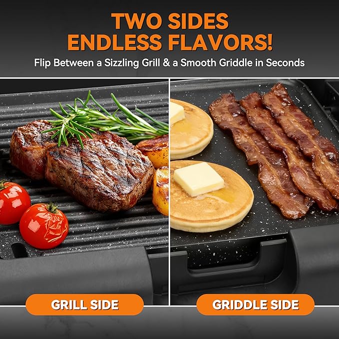 Baker’s Friend Indoor Searing Grill & Griddle, Electric Griddle - Image 2