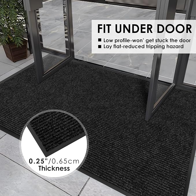 2′ x 3′ Front Door Mat Indoor Outdoor Entrance, Commercial Floor Mat Heavy Duty - Image 4