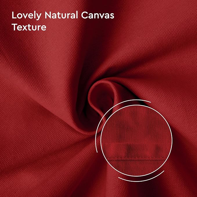 Encasa XO Table Runner 13"x36" Long | Cotton Canvas Fabric | Deep Red Solid - Image 6