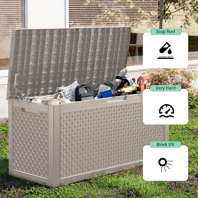 New 100 Gallon Outdoor Storage Box – Resin Deck Box - Image 5