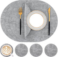 Homaxy Round Faux Leather Placemats and Coasters, Washable Dual-Side Table Mats by Homaxy