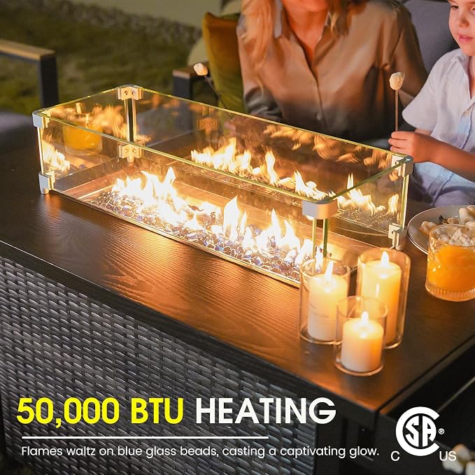 Sundale Outdoor 52 Inch Outdoor Fire Pit Table, 000 BTU Propane Fire Pits - Image 2