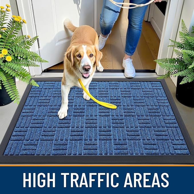 OLANLY Front Door Mat Outside Entrance 71x47, Heavy Duty Sturdy Natural Rubber - Image 5