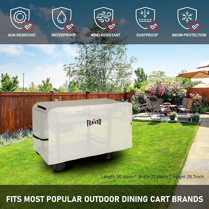 Three-Shelf Movable Food Prep and Work Cart Table, Home and Outdoor - Image 9