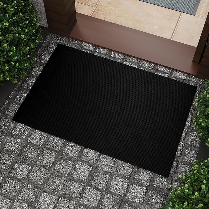 Ottomanson Heavy Duty Rubber Floor Mat – Non-Slip, Waterproof, or Patio – Stain - Image 2