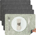 Myir JUN Placemats Dual Sided, Faux Leather Place Mats Set of 4 Indoor Placemat by MyirJUN