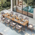 PURPLE LEAF 11 Pieces Patio Dining Set Aluminum Rectangular Table and Rattan by PURPLELEAF