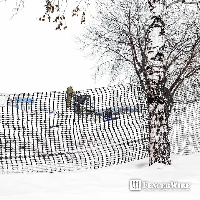 Fencer Wire 4 ft. Safety Fence, 100 ft. Black Plastic Fencing Roll - Image 5