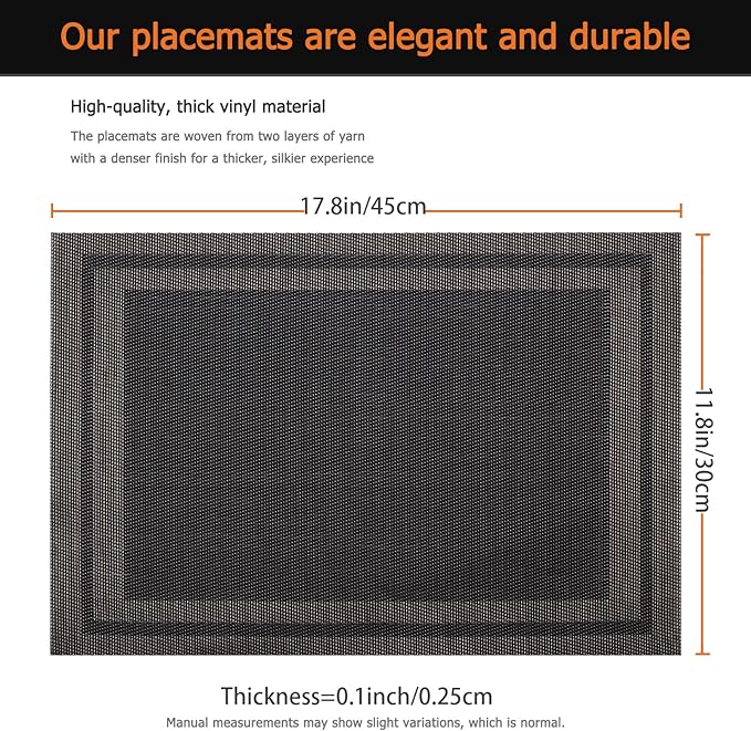 Placemats Set of 12 Washable&Wipeable Place mats - Image 3