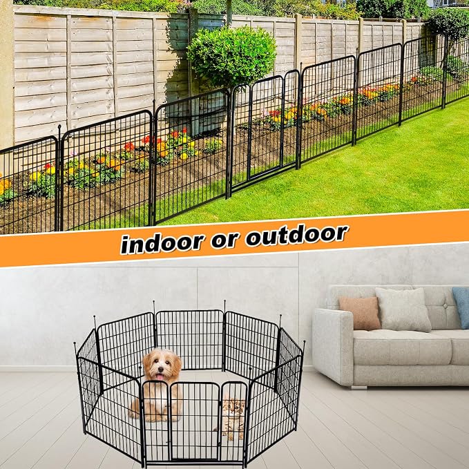36 in Garden Fence With Gate, Wide Gate Low Threshold, 8 Panels Total 17.7 ft - Image 6