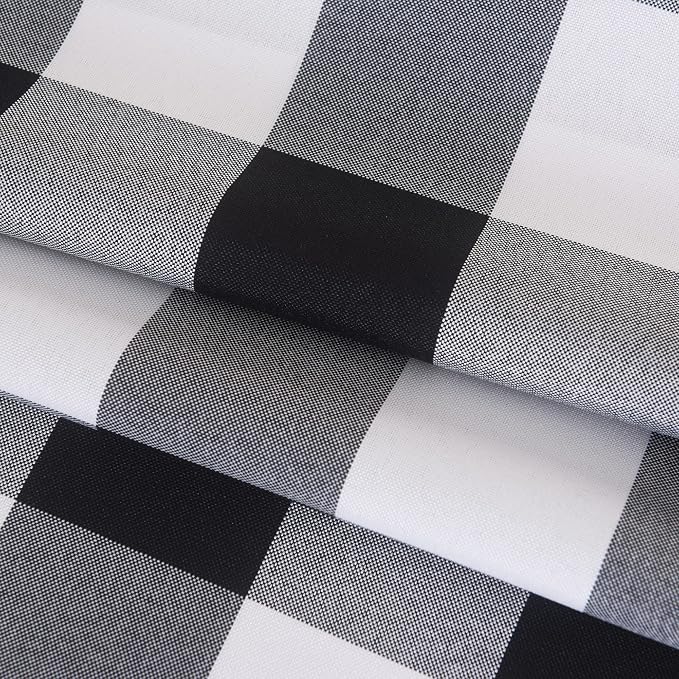Cupuamon 2 Pack Waterproof Polyester Fabic Round Checkered Tablecloth，60 - Image 6