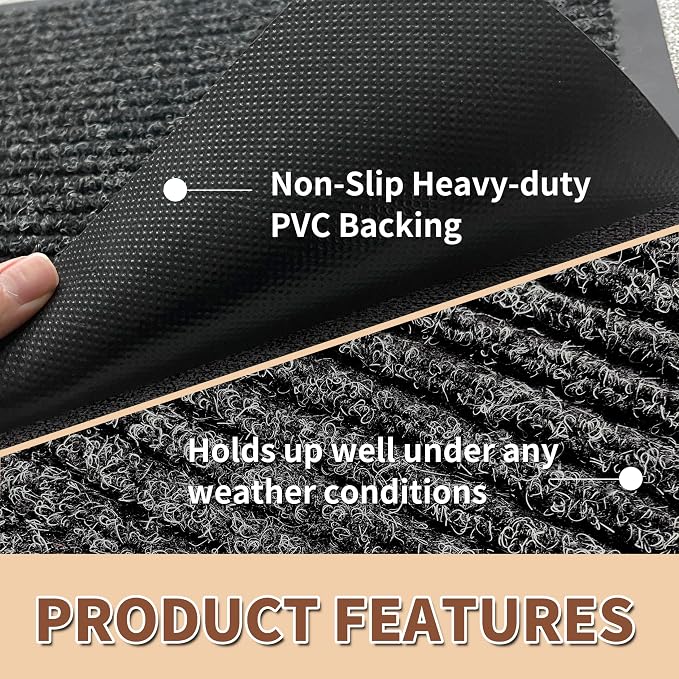 Front Door Mat Outdoor, Non-Slip and Heavy Duty Welcome Mat, Low Profile Easy - Image 5