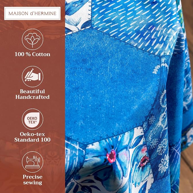 Maison d' Hermine Table Cloth Round Table 100% Cotton 63 Inches Tablecloth - Image 2