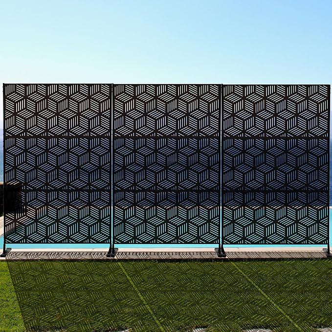 Kozyard Metal Privacy Screen 74" H x 47.2" W Decorative Outdoor Divider - Image 2