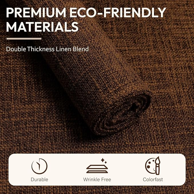 Blue Forest Placemats Set of 4, Dual-Layered Thickened Faux Linen Cloth Place - Image 3