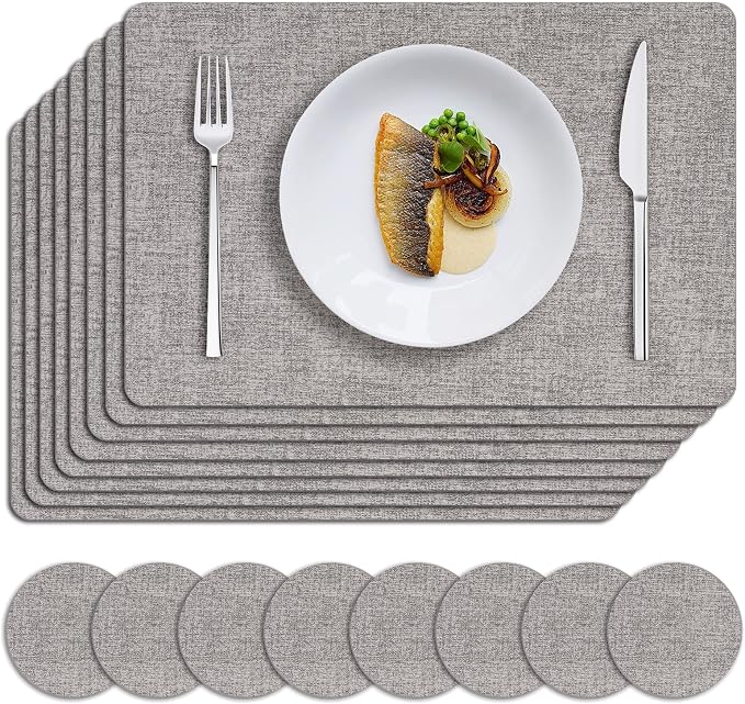MOSAYT Placemats Set of 8, Heat Resistant Vinyl Place Mats by MOSAYT