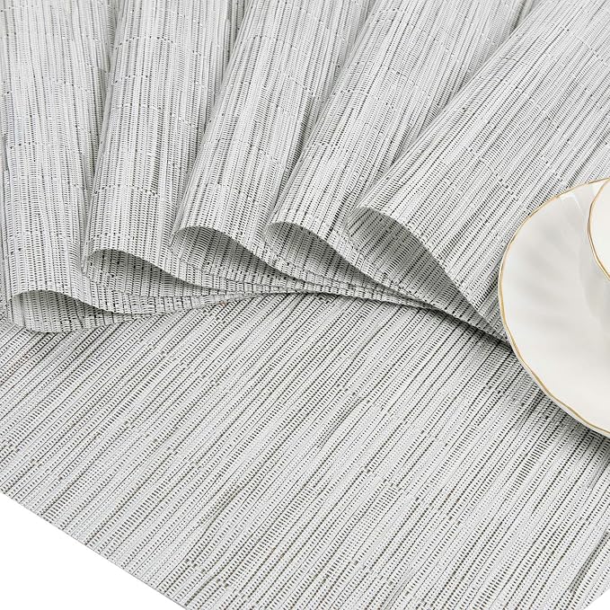 SHACOS Wedge Placemats Set of 8 Woven Vinyl Placemats - Image 3