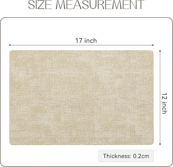 Romanstile Placemat Faux Leather Place Mat Set of 4 - Image 6