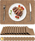 Vinyl Placemats Set of 12, Faux Leather Waterproof and Heat Resistant Place Mats by NCUE