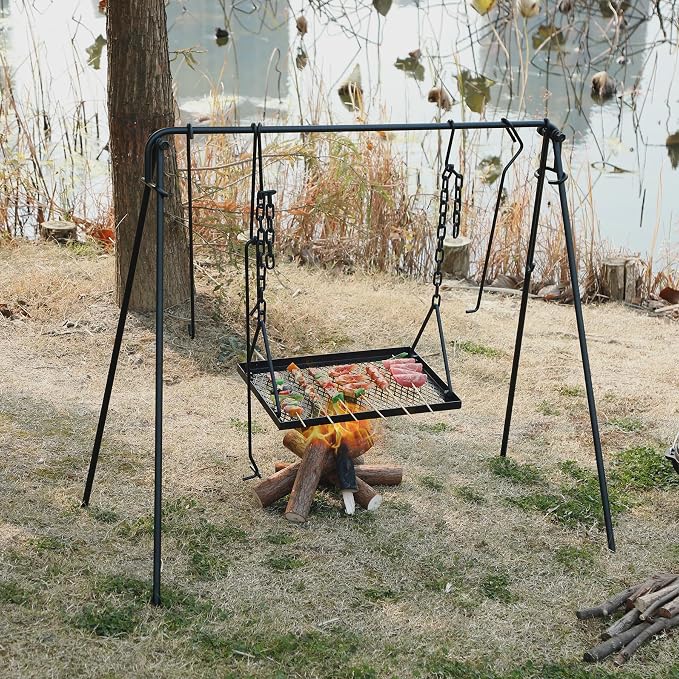 REDCAMP Swing Campfire Grill Stand - Image 9
