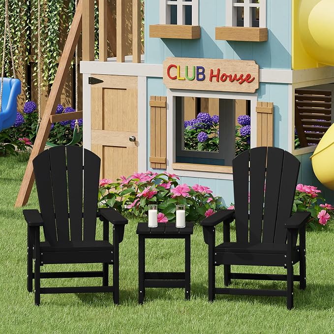 Costaelm Kids Outdoor Side Table, Small Patio HDPE Adirondack Square Table - Image 4