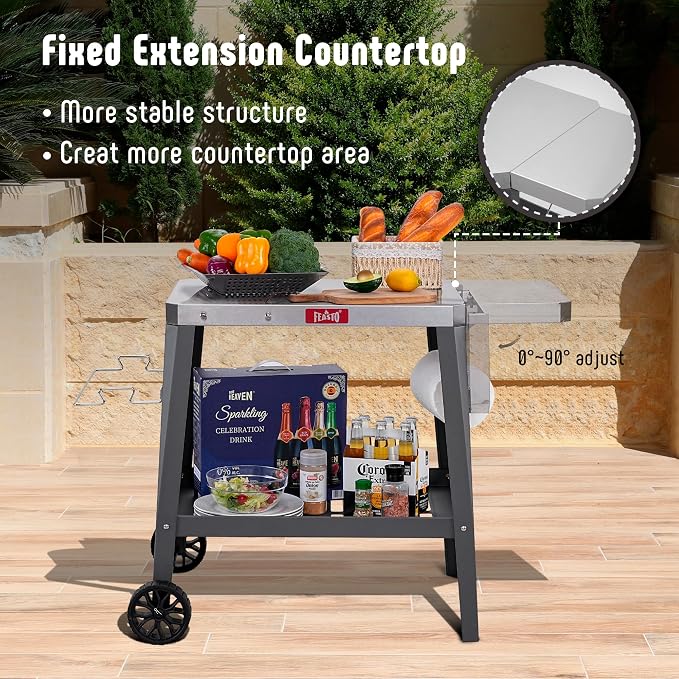 Outdoor Grill Cart, Pizza Oven Table - Image 6