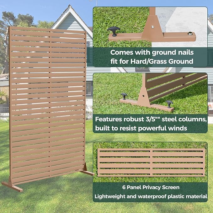 Privacy Fence Screen Outdoor Freestanding Privacy Panel, Room/Garden Divider - Image 5