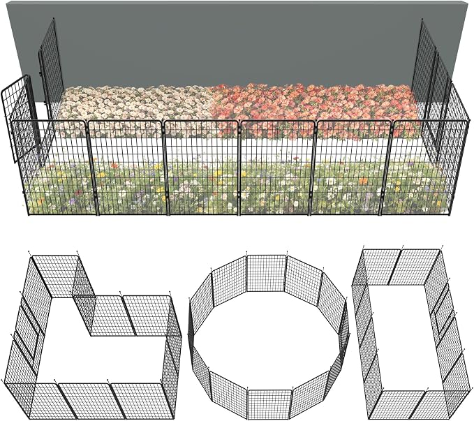FXW Garden Fence Outdoor for The Yard – 50in x 31.3ft Heavy Duty Metal Animal by FXW