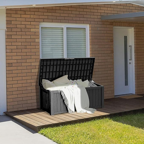 150 Gallon Resin Deck Box, Waterproof Outdoor Storage Box - Image 2