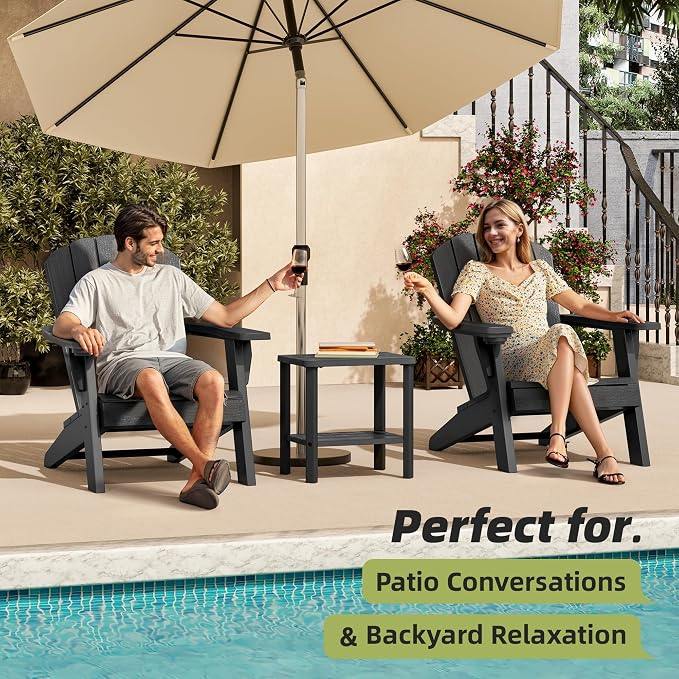 Adirondack Square Outdoor Side Table, 2-Tier Small Outdoor Table - Image 4