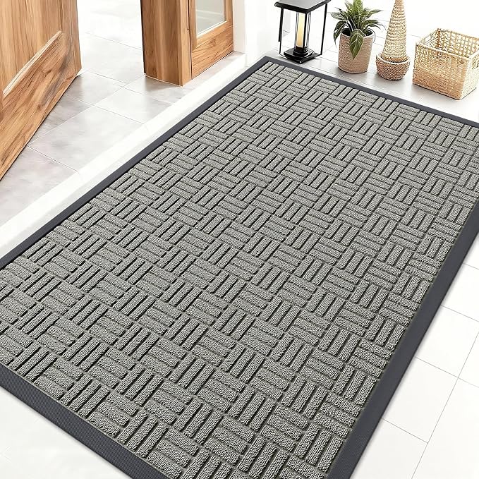 OLANLY Front Door Mat Outside Entrance 47x32, Heavy Duty Sturdy Natural Rubber by OLANLY