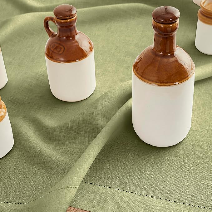 Solino Home Linen Moss Green Table Runner 120 Inches Long - Image 9